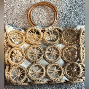 Boho Mahina Purse with Wooden Handles